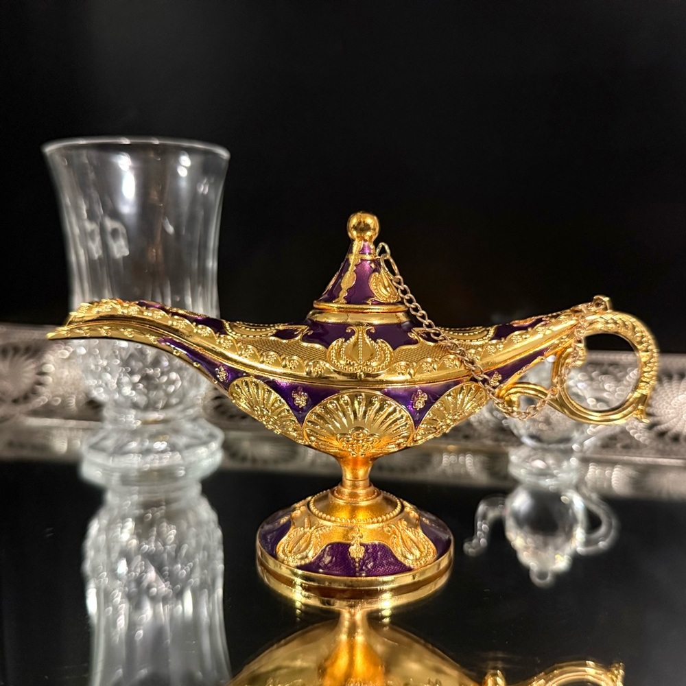 Elegant Purple and Gold Magic Lamp
